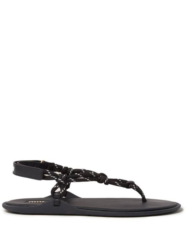 Cord Strap Leather Sandals 5Y184EFM0053L74 - MIU MIU - BALAAN 2