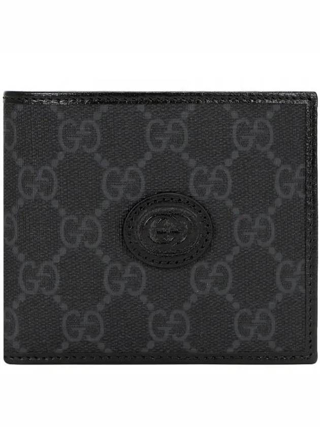 GG Supreme Interlocking G Halfwallet Black - GUCCI - BALAAN 2