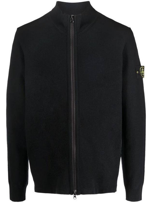Men's Knit Zip-Up Jacket Black - STONE ISLAND - BALAAN 1