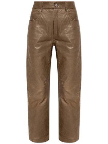 Rick Owens Leather Pants Detroit, Women's, Brown - RICK OWENS - BALAAN 1