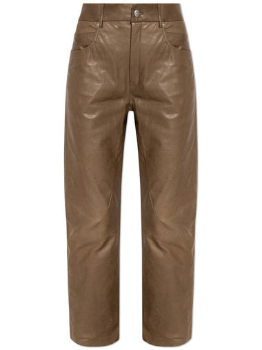 Rick Owens Leather Pants Detroit, Women's, Brown - RICK OWENS - BALAAN 1