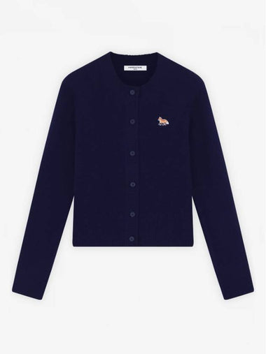 Baby Fox Round Neck Cardigan Navy Women s - MAISON KITSUNE - BALAAN 1