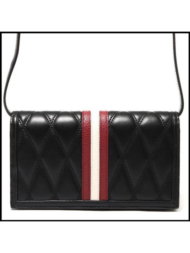 Logo Diamond Quilted Leather Cross Bag Black - BALLY - BALAAN 3