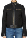GG Leather Triming Zip-up Jacket Black - GUCCI - BALAAN 2