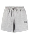 Women's Logo Drawstring Shorts Melange Grey - GANNI - BALAAN 1