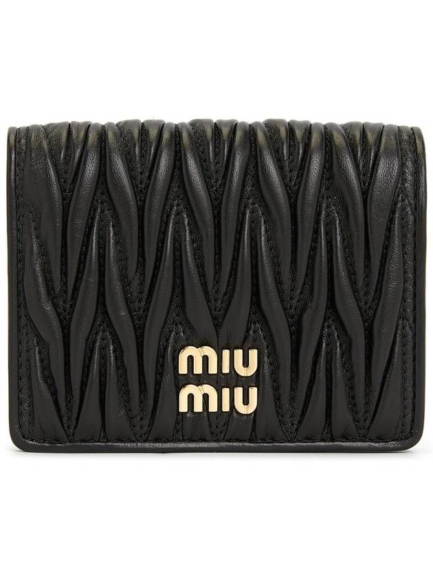 Matelasse Leather Half Wallet Black - MIU MIU - BALAAN 2