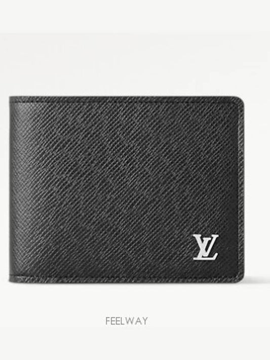 Multiple Taiga Leather Half Wallet Black - LOUIS VUITTON - BALAAN 2