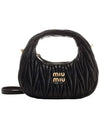 Wander Matelasse Nappa Leather Hobo Mini Bag Black - MIU MIU - BALAAN 3