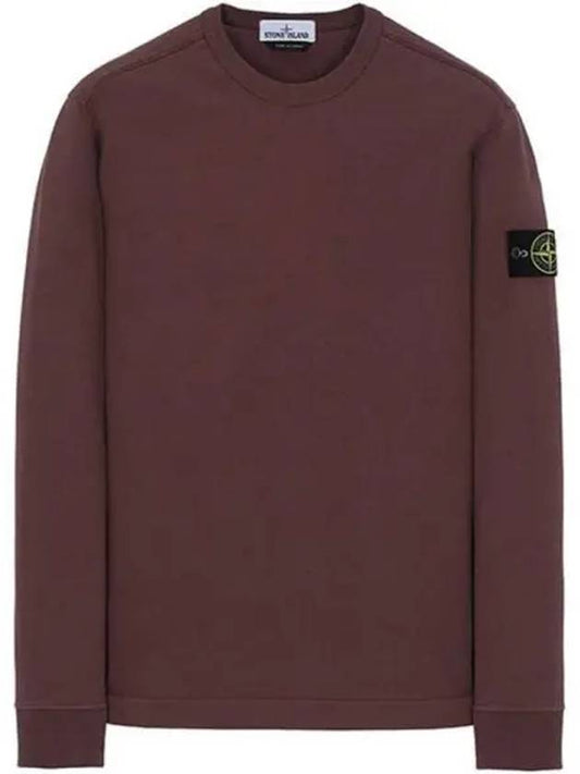 Logo Wappen Patch Crew Neck Long Sleeve T Shirt Burgundy - STONE ISLAND - BALAAN 2