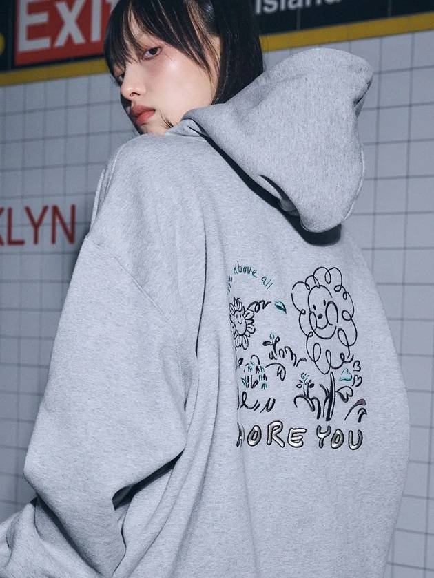 ADORE YOU embroidered hooded top gray - CPGN STUDIO - BALAAN 3