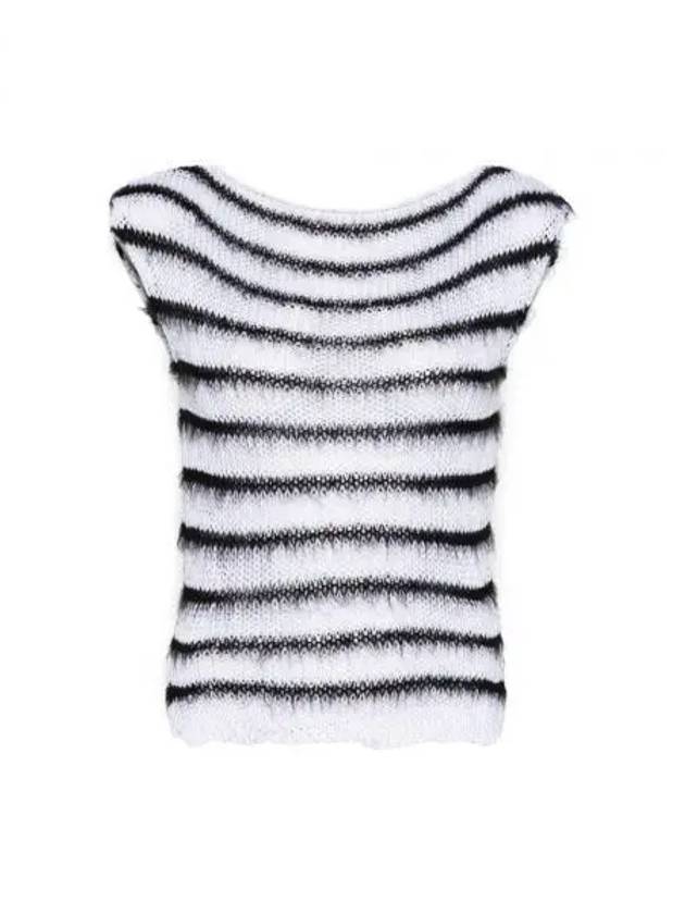 Striped Sleeveless Knit Top White - MARNI - BALAAN 2