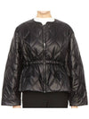 Shiny Quilted Zip-Up Jacket Black - GANNI - BALAAN 5