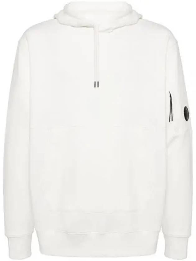 Diagonal Raised Fleece Lens Hoodie White - CP COMPANY - BALAAN 2