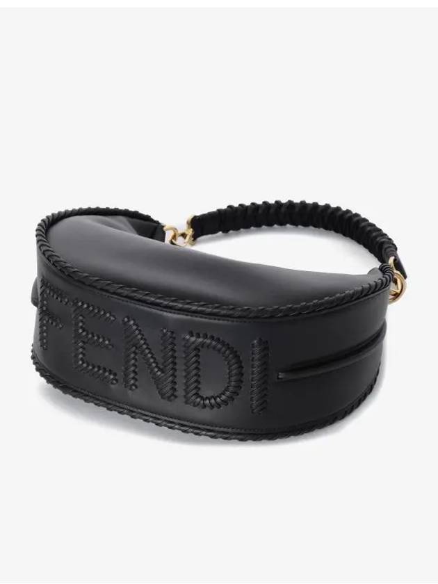 Leather Shoulder Bag Black - FENDI - BALAAN 4