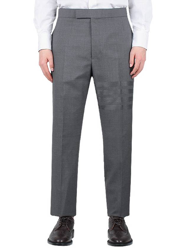 Diagonal Plain Weave Classic Wool Slacks Grey - THOM BROWNE - BALAAN 2