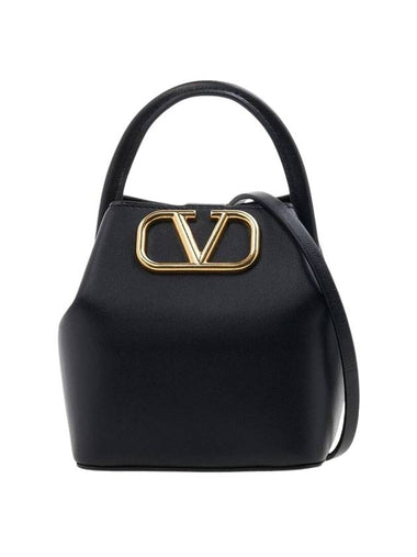 V Logo Micro Bucket Bag Black - VALENTINO - BALAAN 1