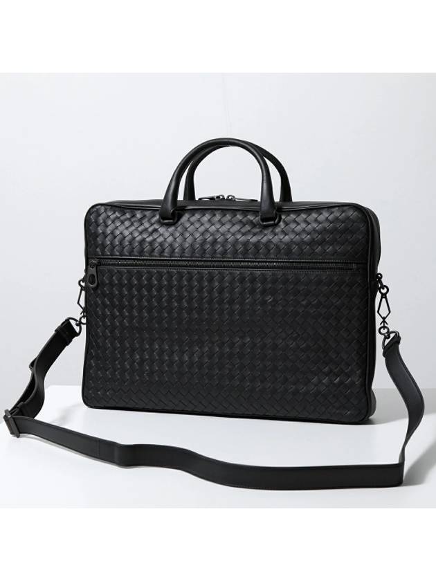 Intrecciato Calfskin Business Briefcases Black - BOTTEGA VENETA - BALAAN 4