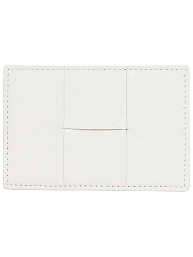 Intrecciato Lambskin Calfskin Card Wallet White - BOTTEGA VENETA - BALAAN 1