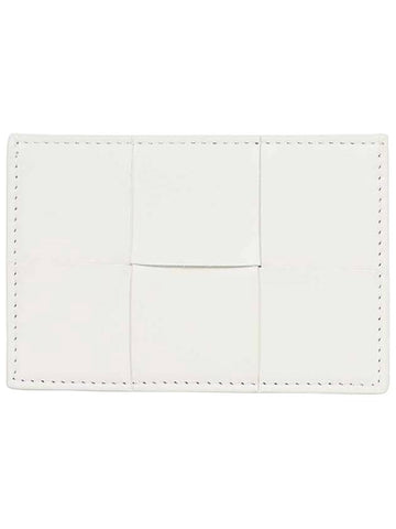 Intrecciato Lambskin Calfskin Card Wallet White - BOTTEGA VENETA - BALAAN 1