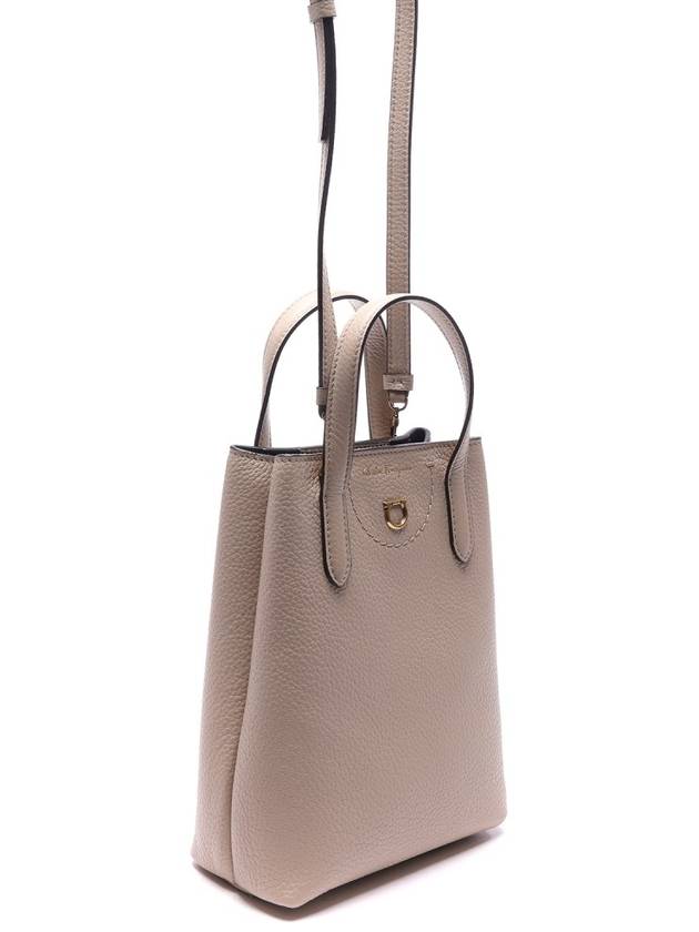 Salvatore Gancini leather mini bag beige - SALVATORE FERRAGAMO - BALAAN.