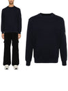 Diagonal Raised Fleece Sweatshirt Navy - CP COMPANY - BALAAN 2