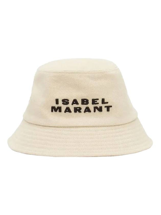 Haley Logo Bucket Hat Black Ecru - ISABEL MARANT - BALAAN.