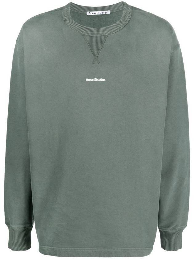 Logo Cropped Neck Oversized Fit Men To Men Grey - ACNE STUDIOS - BALAAN 1