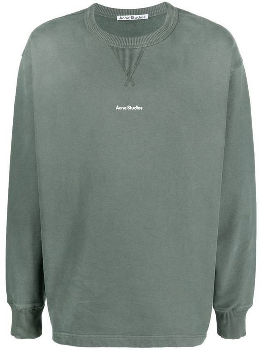 Logo Cropped Neck Oversized Fit Men To Men Grey - ACNE STUDIOS - BALAAN 1