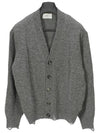 Distressed Effect Virgin Wool Cardigan Grey - AMI - BALAAN 2