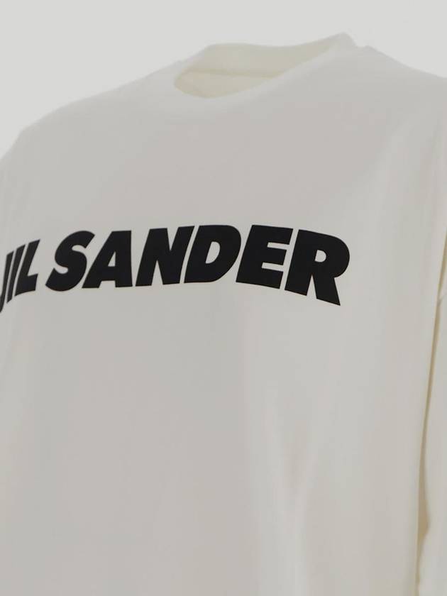 Logo Print Cotton Long Sleeve T-Shirt White - JIL SANDER - BALAAN 4