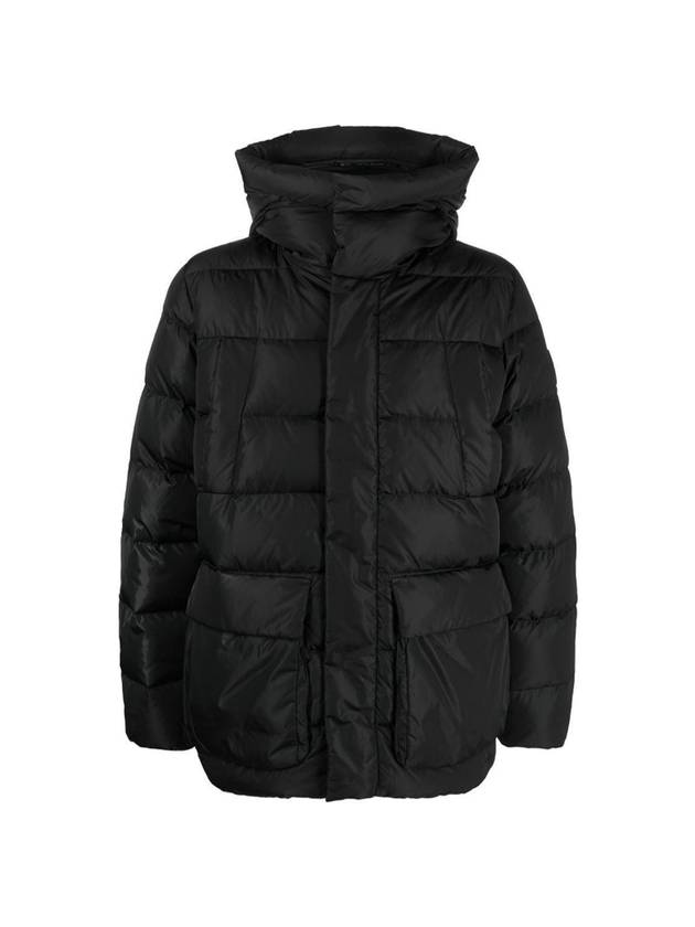 Men's Bixio Logo Hooded Quilted Padding Black - DUVETICA - BALAAN 1