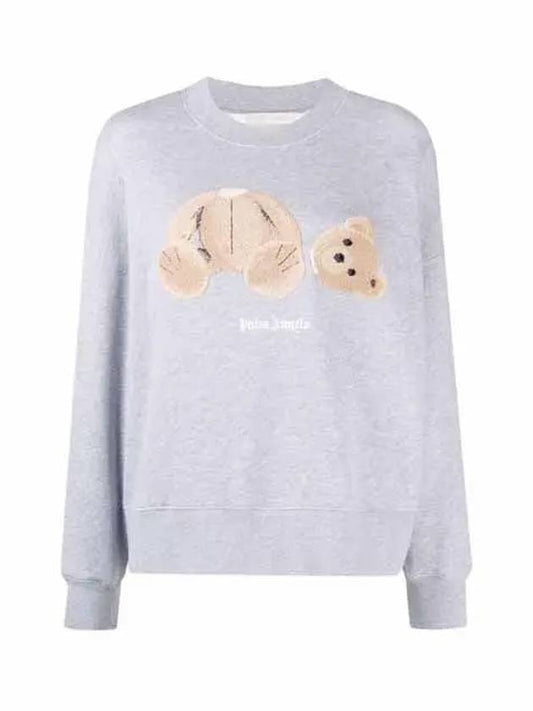 Teddy Bear Sweatshirt Gray Women's PWBA017F21FLE003 0960 - PALM ANGELS - BALAAN 2