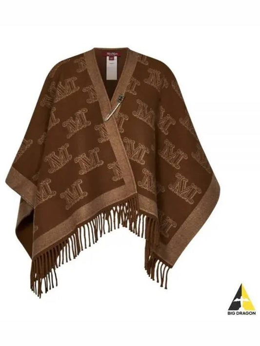 Frine Logo Wool Cape Brown - MAX MARA - BALAAN 2