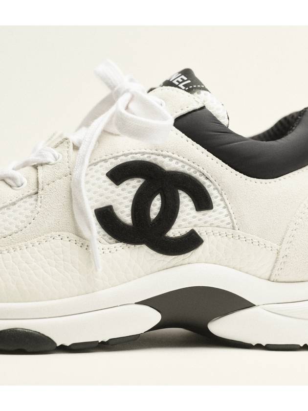 CC Logo Suede Tennis Low Top Sneakers Black - CHANEL - BALAAN 4