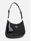 Cleo Patent Leather Shoulder Bag Black - PRADA - BALAAN 3