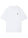 Small Heart Logo Boxy Fit Short Sleeve T-Shirt White - AMI - BALAAN 2