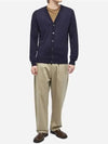 Samuel V-Neck Wool Cardigan Blue - A.P.C. - BALAAN 4