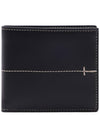 Men's Bi-Fold Stitch Half Wallet Black - TOD'S - BALAAN 3