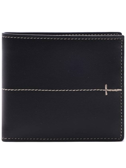 Men's Bi-Fold Stitch Half Wallet Black - TOD'S - BALAAN 2