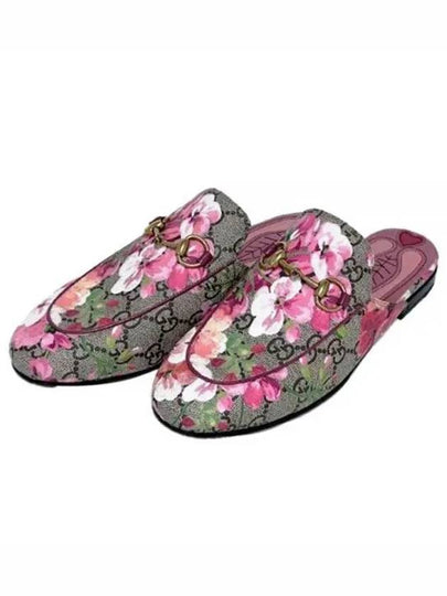 GG Supreme Blooms Canvas Flat Mule Pink - GUCCI - BALAAN 2