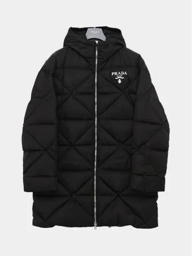 Logo Re-Nylon Down Padded Jacket Black - PRADA - BALAAN 2