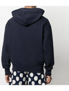 Embroidered Heart Logo Hoodie Navy - AMI - BALAAN 4