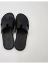 Hermes Chypre H Logo Calfskin Sandals Black - HERMES - BALAAN 3