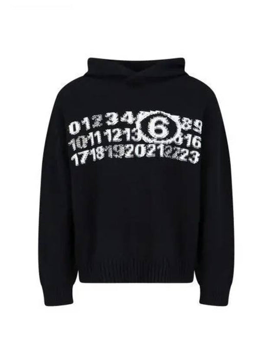 Number Logo Virgin Wool Hood Black - MAISON MARGIELA - BALAAN 2