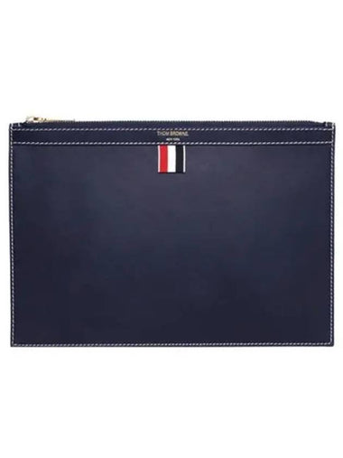 4 Bar Tab Document Clutch Bag Navy - THOM BROWNE - BALAAN 1