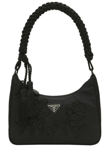 Triangle Logo Bead Shoulder Bag Black - PRADA - BALAAN 1