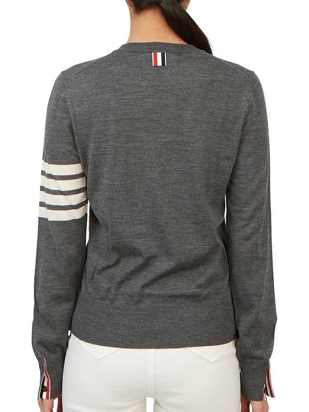 4-Bar Merino Jumper Wool Knit Top Grey - THOM BROWNE - BALAAN 7