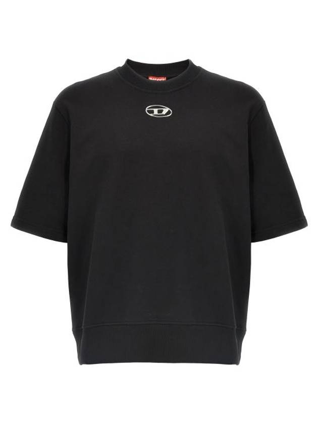 Logo Crew Neck Short Sleeve T-Shirt Black - DIESEL - BALAAN 1