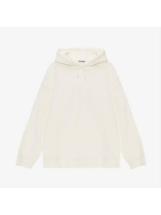 logo drawstring hooded top ivory - GANNI - BALAAN 2