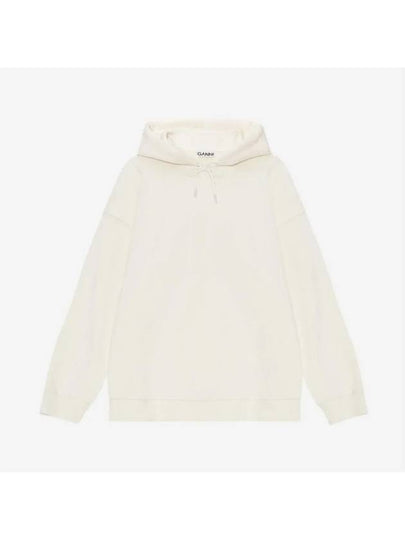 logo drawstring hooded top ivory - GANNI - BALAAN 2